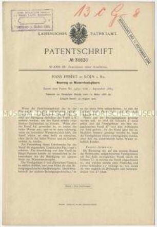 Patentschrift einer Neuerung an Wasserstandsgläsern, Patent-Nr. 36830