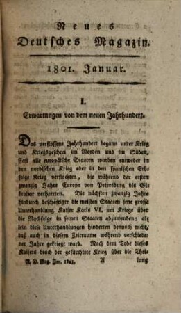 Neues deutsches Magazin. 1, 1. 1801
