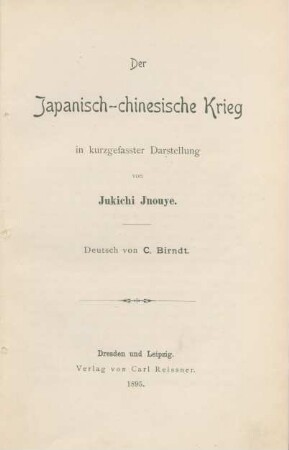 Der Japanisch-chinesische Krieg in kurzgefaßter Darstellung