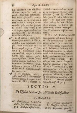 Sectio IV. De Effectu Summae Jurisdictionis Ecclesiasticae.