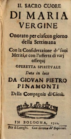 Il Sacro Cuore Di Maria Vergine : Onorato per ciascun giorno della Settimana ...