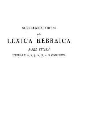 In: Supplementa ad Lexica Hebraica ; Band 6