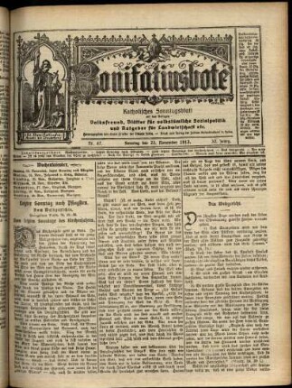 Erste Ausgabe vom Sonntag, den 23. November 1913.