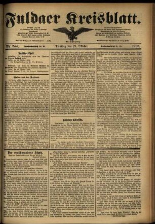 Ausgabe vom Dienstag, den 23. Oktober 1906.