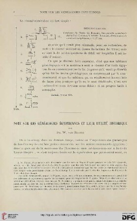 28: Note sur les généalogies égyptiennes et leur utilité historique