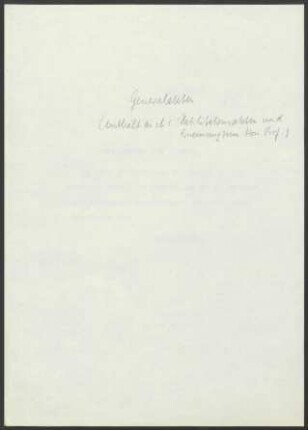 Generalakten (enthält auch: Habilitationsakten und Ernennung zum Honorarprofessor)