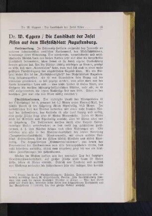 Die Landschaft der Insel Alsen auf dem Meßtischblatt Augustenburg.