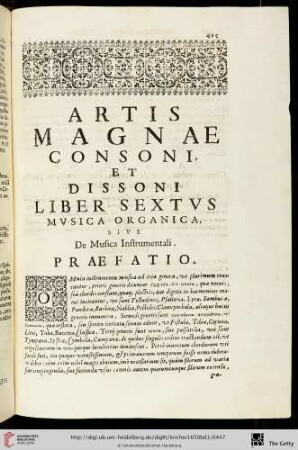 Liber sextus: De Musica Instrumentali
