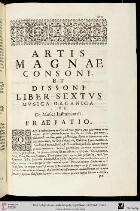 Liber sextus: De Musica Instrumentali