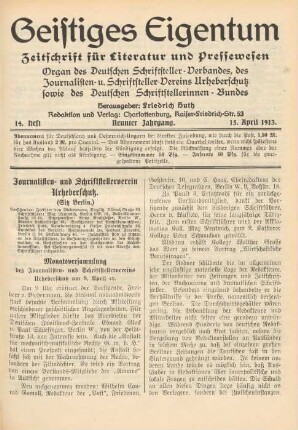 Heft 14 (15. April 1913)