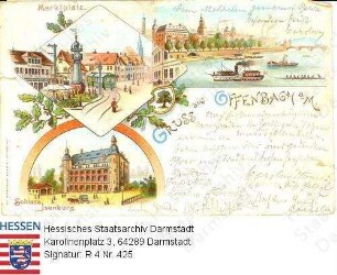 Offenbach am Main, Panorama und Einzelansichten / Schloss Isenburg, Marktplatz