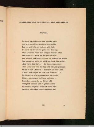 Albert Verwey: Aus: Der Kristallzweig