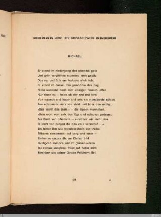 Albert Verwey: Aus: Der Kristallzweig