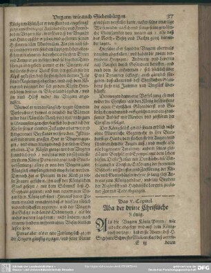 Das V. Capitel. Aba der dritte Christliche König