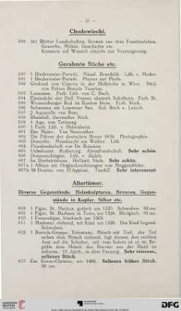Gerahmte Stiche etc. (Nr.590-607b)