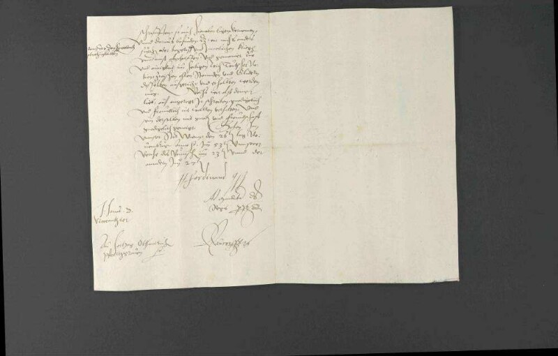 Pfalzgraf Ottheinrich benachrichtigt Herzog Christoph von Württemberg über die Verhandlungen zwischen Kaiser Ferdinand I. und Markgraf Albrecht II. Alcibiades von Brandenburg-Kulmbach.
