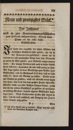 Neun und zwanzigstes Stück