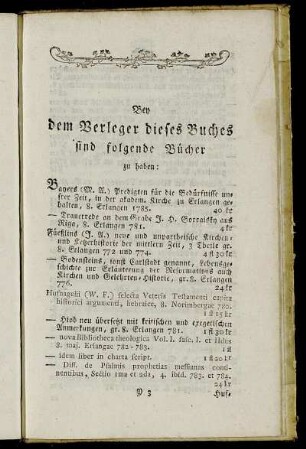 Bey dem Verleger dieses Buches sind folgende Bücher zu haben: