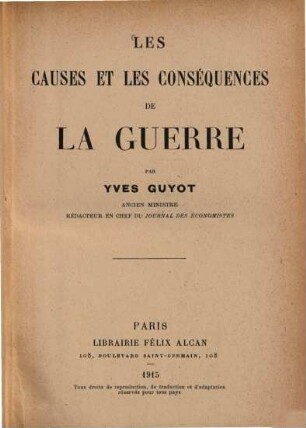 Les Causes et les conséquences de la guerre