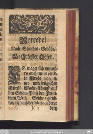 Vorrede! Nach Standes-Gebühr, Geehrtester Leser.