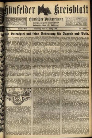 Zweite Ausgabe vom Samstag, den 24. März 1928.