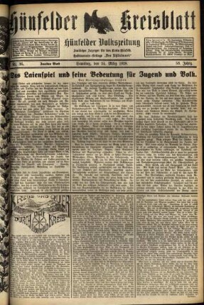 Zweite Ausgabe vom Samstag, den 24. März 1928.