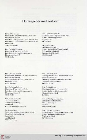 Herausgeber und Autoren