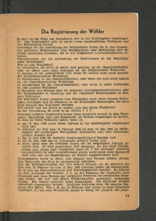 Die Registrierung der Wähler