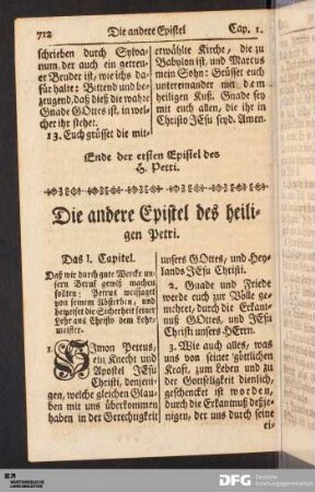 Die andere Epistel des heiligen Petri.