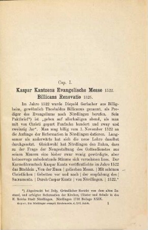 Die Nördlinger evangelischen Kirchenordnungen des XVI. Jahrhunderts