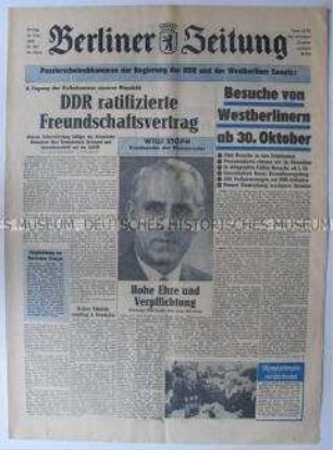 Tageszeitung "Berliner Zeitung" zur Ernennung von Willi Stoph zum Vorsitzenden des Ministerrates