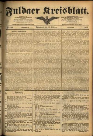 Ausgabe vom Samstag, den 16. Februar 1907.