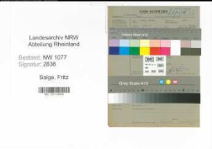 Entnazifizierung Fritz Salge , geb. 00.00.0000 (Feuerwehrmann)