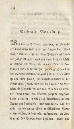 Siebente Vorlesung