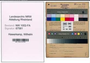 Entnazifizierung Wilhelm Hawerkamp, geb. 29.12.1888 (Baecker)