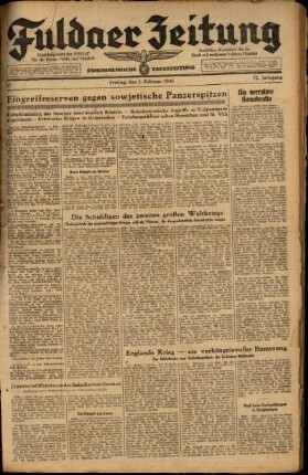 Ausgabe vom Freitag, den 02. Februar 1945.