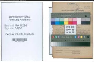 Entnazifizierung Christa Elisabeth Ziehank , geb. 12.05.1920 (Staedtische Angestellte)
