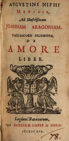 Avgvstini Niphi ... De Amore Liber