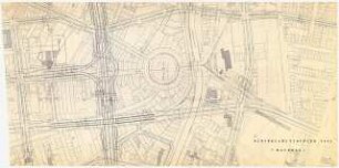 Neuordnung des Gebietes um den Mehringplatz, Berlin-Kreuzberg Schinkelwettbewerb 1963: Ausschnitt Stadtplan
