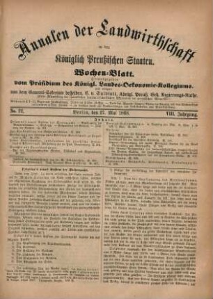 No. 22. Berlin, den 27. Mai 1868. VIII. Jahrgang.