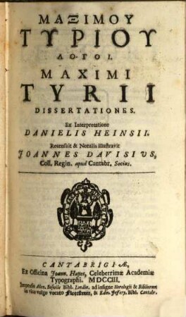 Logoi : = Dissertationes