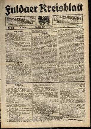 Ausgabe vom Freitag, den 18. Juli 1913.