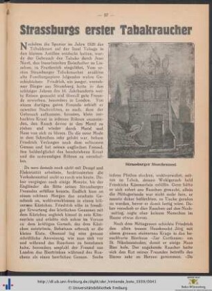 Strassburgs erster Tabakraucher.