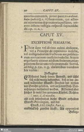Caput XV. De Exceptione Periarum