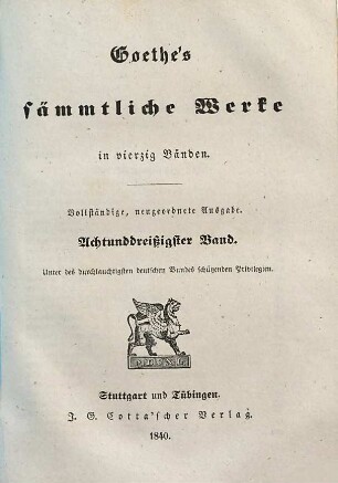 Goethe's sämmtliche Werke : in vierzig Bänden, 38 : Der Farbenlehre polemischer Theil