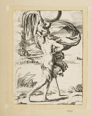 Christophorus, Blatt der Folge "14 Figuren nach Parmigianino"