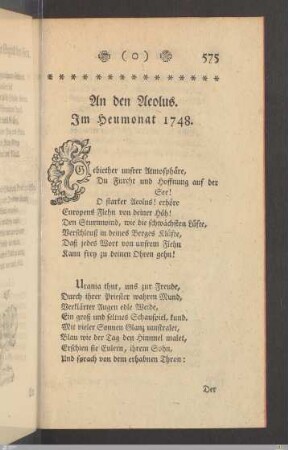 25. An den Aeolus.