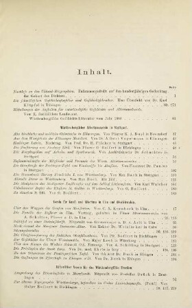 III-IV, Inhaltsverzeichnis