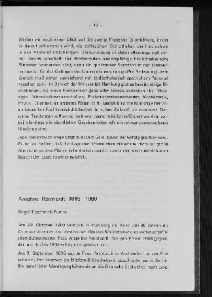 Angeline Reinhardt 1895 - 1980