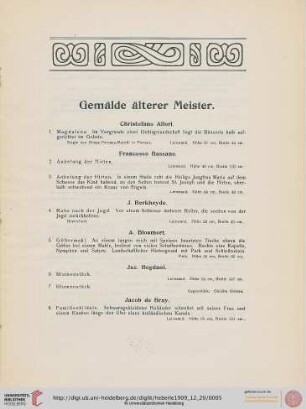 Gemälde älterer Meister (Nr. 1-129)